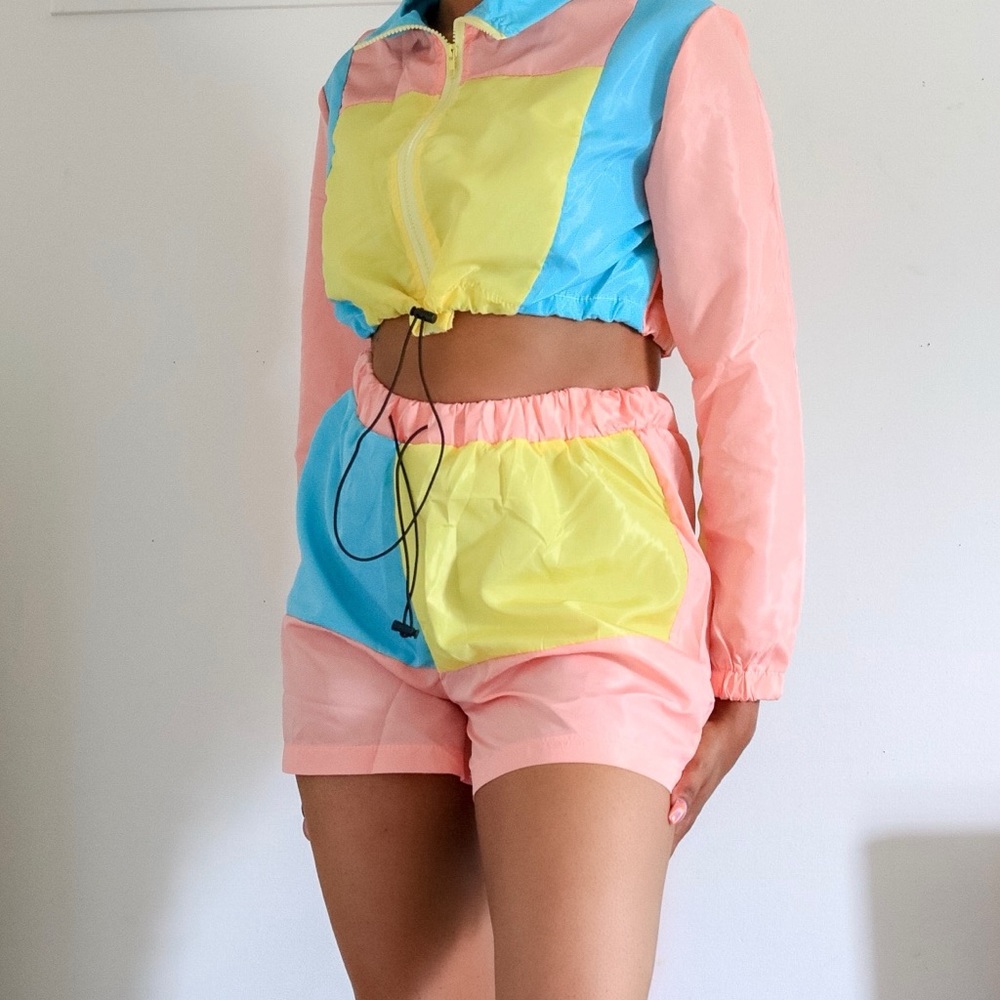 Color Block Two Piece Set